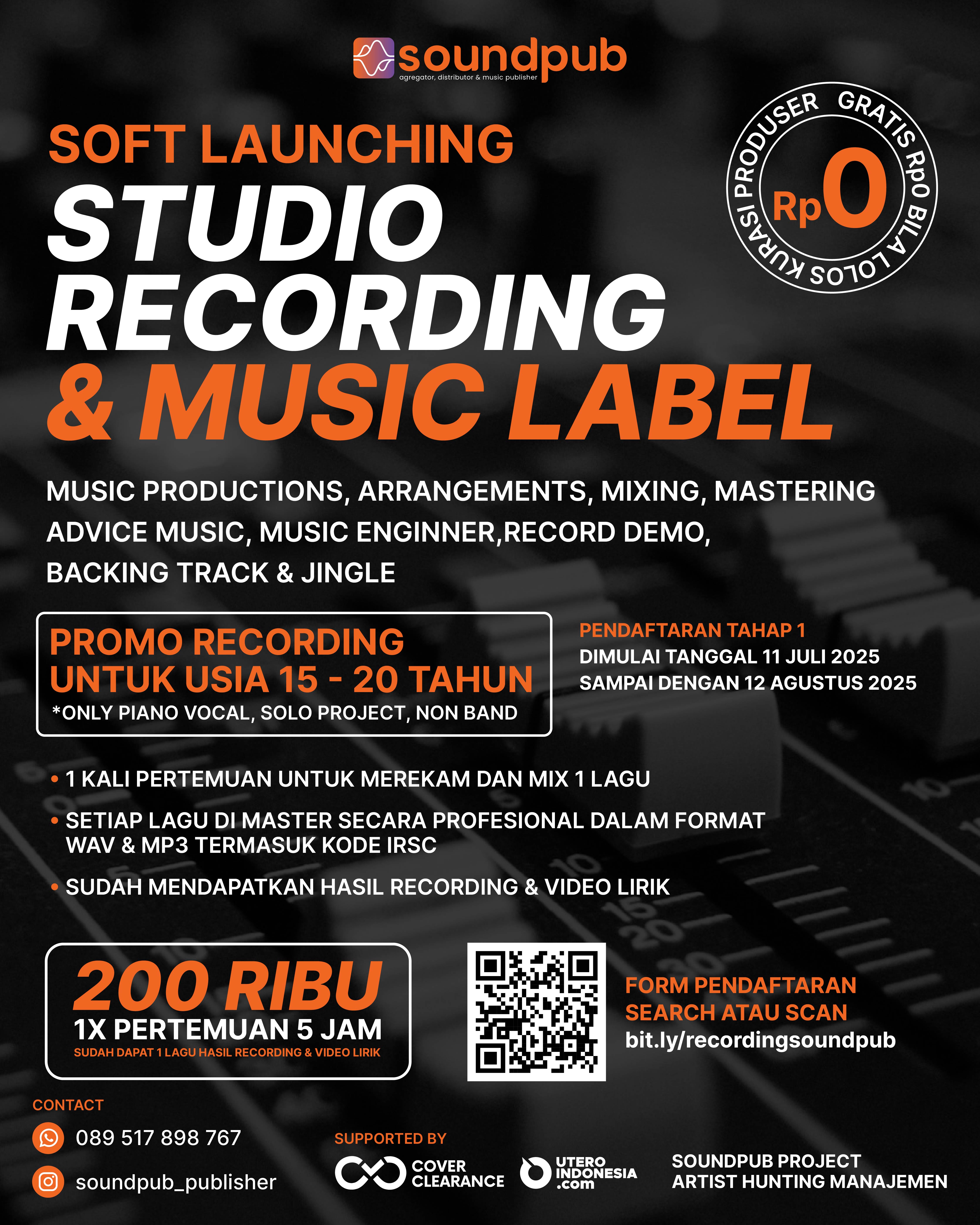 SOUNDPUB RESMI LUNCURKAN STUDIO REKAMAN & MUSIC LABEL, BUKA KESEMPATAN UNTUK TALENTA MUDA INDONESIA