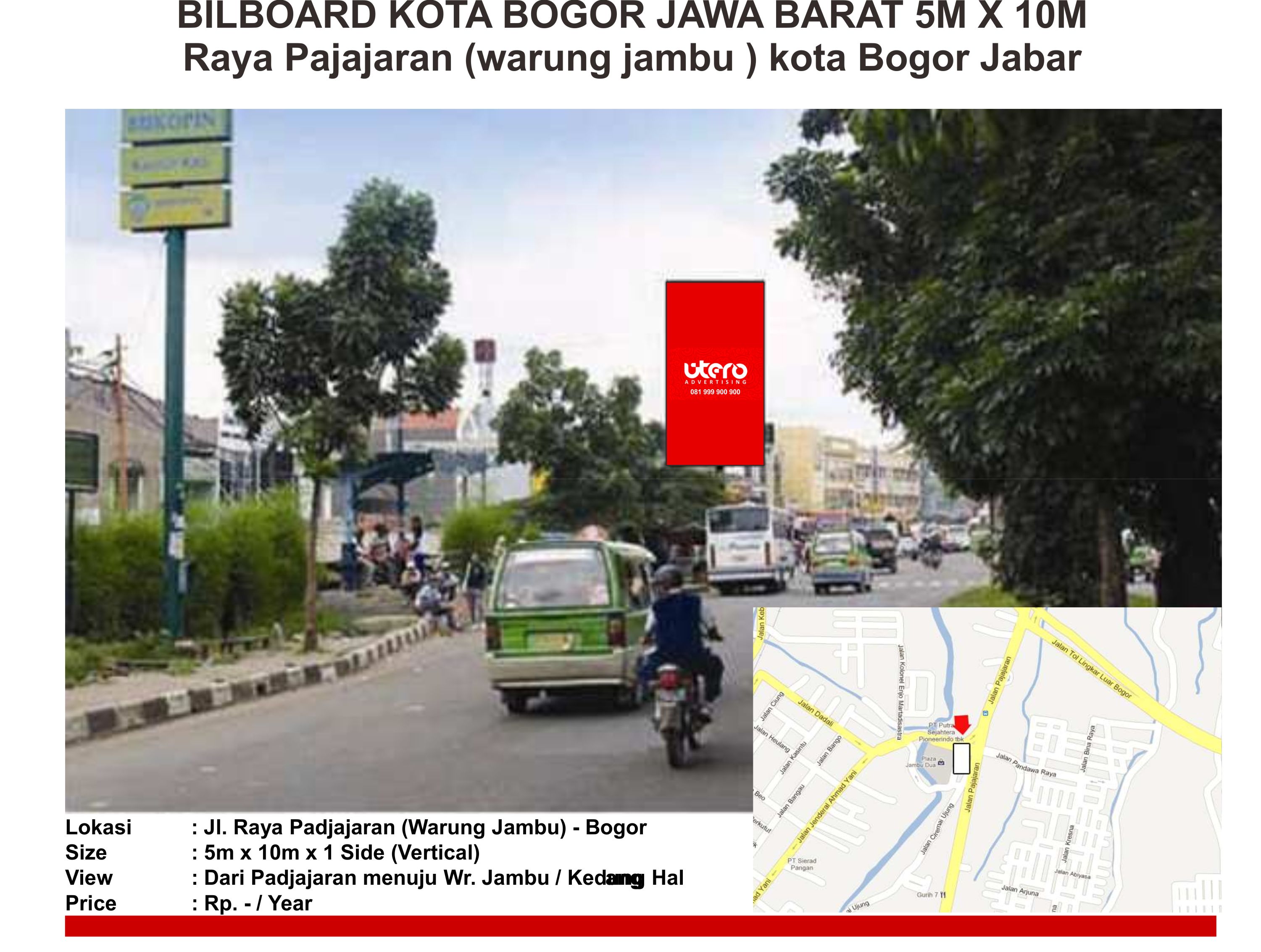 BILBOARD KOTA BOGOR JAWA BARAT 5M X 10M  Raya Pajajaran (warung jambu ) kota Bogor Jabar