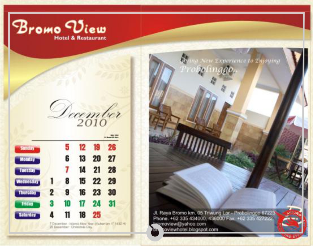 kalender december bromo view