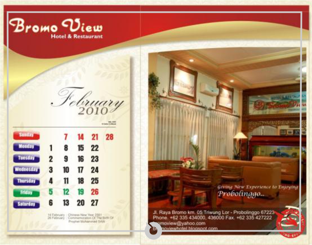 kalender februari bromo view