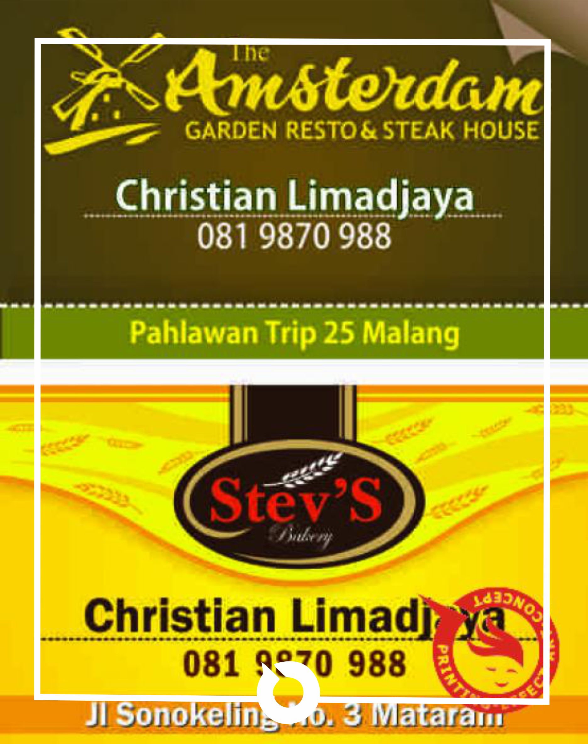 kartu nama the amsterdam