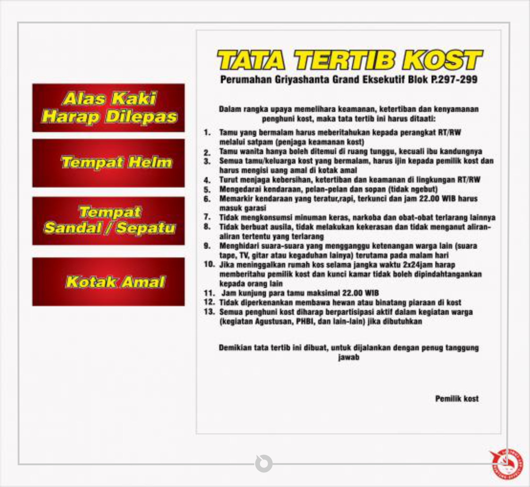 Papan nama pln 2