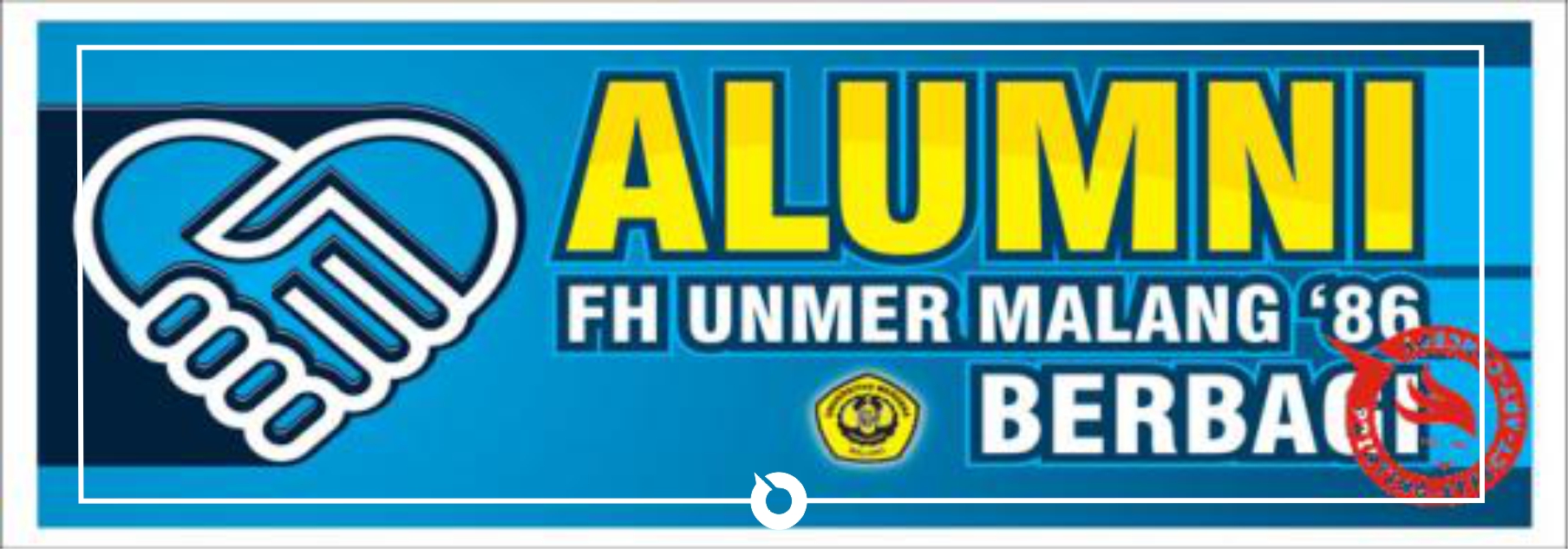 Spanduk alumni Unmer 86 berbagi