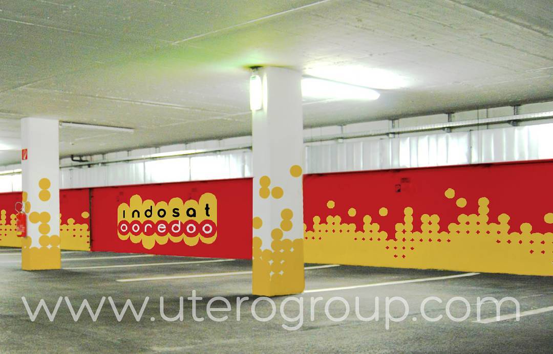 Wall Branding Indosat